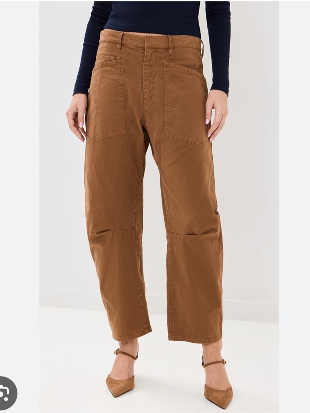 Nili Lotan Shon Cotton Pant in Rust